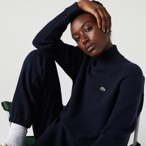 LACOSTE Women's Relaxed Fit Wool High-Neck Sweater